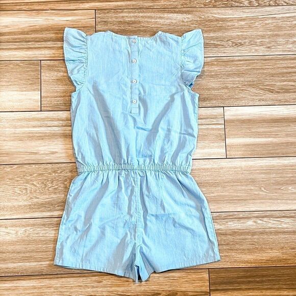 Vineyard Vines Embroidered Chambray Romper with Flutter Sleeves - Picture 5 of 5